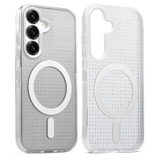 Stunning Dual Shade Starry MagSafe Hard Back Case for Samsung S25 5G with Colourful Raised Camera Edges