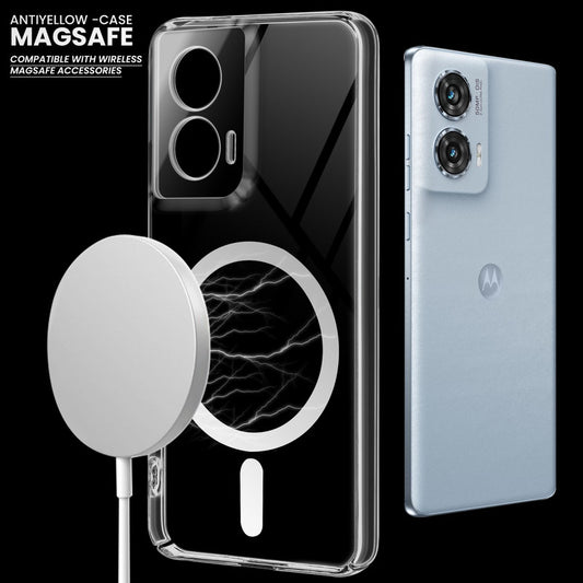 Colored Transparent Anti-Yellowing Magsafe Cuts Case For Motorola Moto Edge 50 Fusion 5G