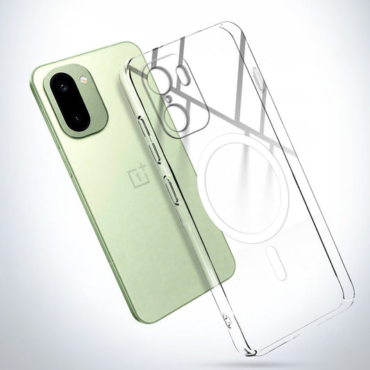 Colored Transparent Anti-Yellowing Magnetic Accessory Support Case For OnePlus 15R 5G