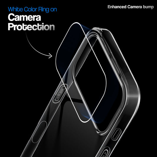 Crystal Clear Anti-Yellow Transparent Back Cover Case With Camera Ring Protection for Apple iPhone 17 Pro
