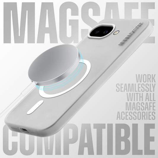 Frosted Sleek Matte Wireless Charging Support Back Cover Case for Google Pixel 9A 5G With Raised Camera Protection