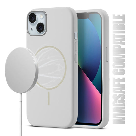 Liquid Silicon With Microfiber Lining Back Case For Apple iPhone 13 (MagSafe Compatible)