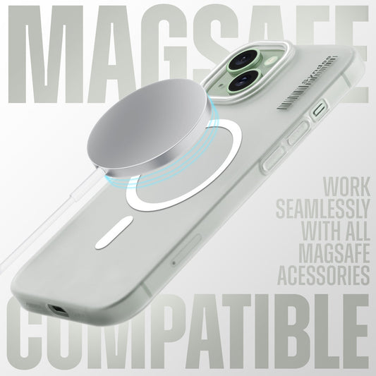 Elegant Frosted Matte Slim Back With MagSafe Support Back Case For Apple iPhone 15