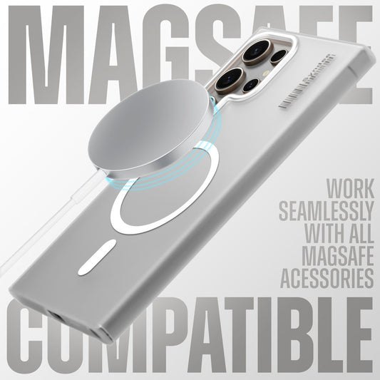 New Elegant Frosted Matte Slim Back With MagSafe Support Back Case For Samsung S22 Ultra 5G