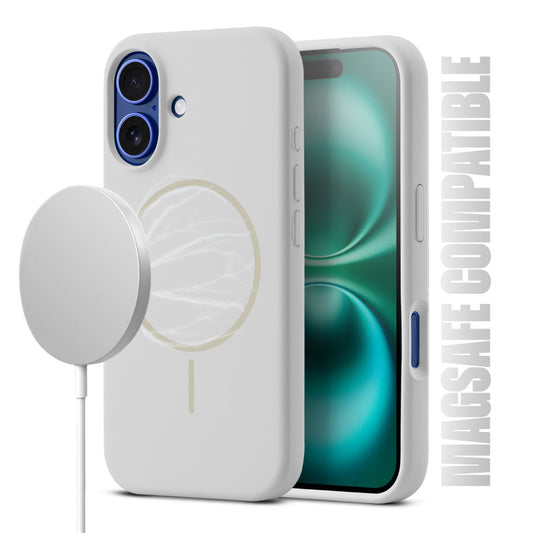 Liquid Silicon With Microfiber Lining Back Case For Apple iPhone 16 Plus (MagSafe Compatible)