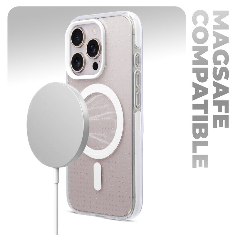 Stunning Dual Shade Starry Wireless Charging Support Hard Back Case for Apple iPhone 16 Pro with Colourful Raised Camera Edges