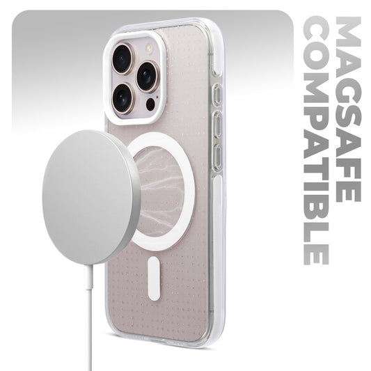 Stunning Dual Shade Starry Wireless Charging Support Hard Back Case for Apple iphone 16 Pro Max with Colourful Raised Camera Edges