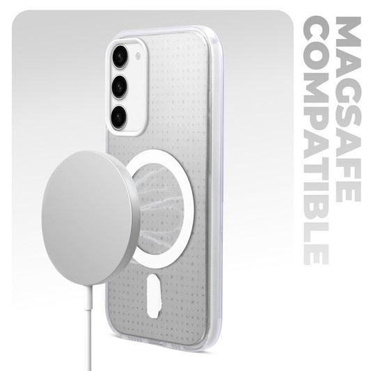 Stunning Dual Shade Starry MagSafe Hard Back Case for Samsung S23 5G with Colourful Raised Camera Edges