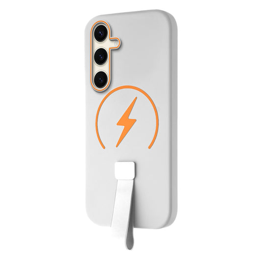 Compact and Stylish Silicon Finish Hard Cover For Samsung S24 5G with Integrated Grip Strap & MagSafe Charging Support