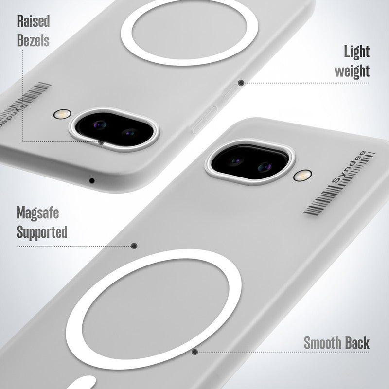 Frosted Sleek Matte Wireless Charging Support Back Cover Case for Google Pixel 9A 5G With Raised Camera Protection