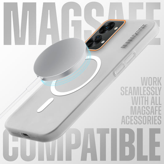 Elegant Colorful Frosted Matte Back With MagSafe Support Back Case For OnePlus Nord 2T 5G