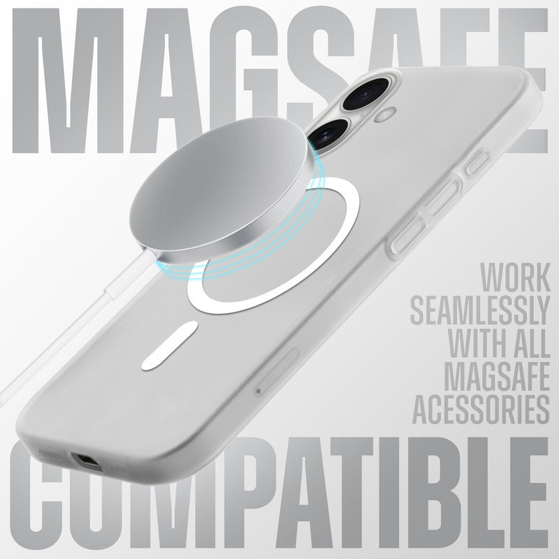Frosted Slim Wireless Charging Support Case For Apple iPhone 16 Plus