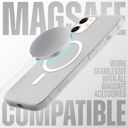 Sleek Frosted Matte Hard Back Cover With MagSafe Compatible Back Case for Apple iPhone 12