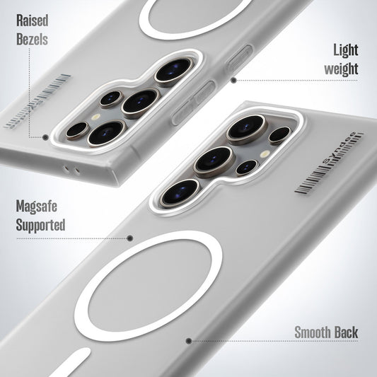 New Elegant Frosted Matte Slim Back With MagSafe Support Back Case For Samsung S22 Ultra 5G