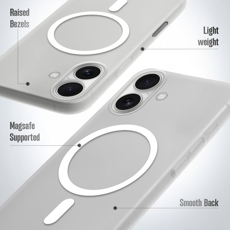 Frosted Slim Wireless Charging Support Case For Apple iPhone 16 Plus
