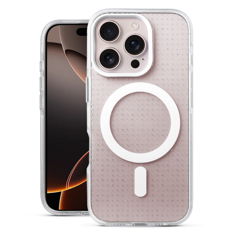 Stunning Dual Shade Starry Wireless Charging Support Hard Back Case for Apple iPhone 16 Pro with Colourful Raised Camera Edges