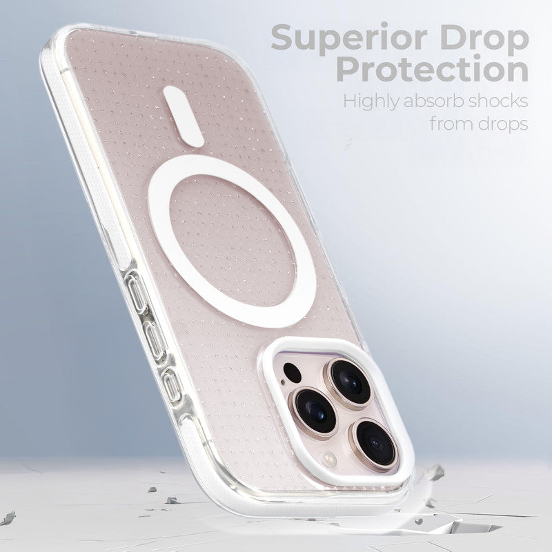 Stunning Dual Shade Starry Wireless Charging Support Hard Back Case for Apple iPhone 16 Pro with Colourful Raised Camera Edges