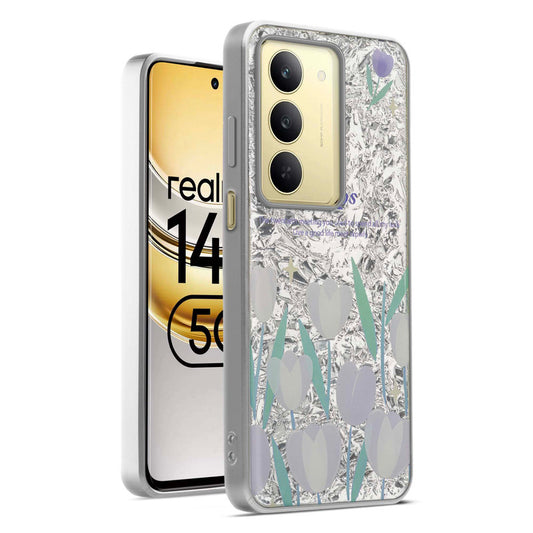 Shiny Foil Design Printed Back Case for Realme 14x 5G With Soft Edges with Glossy Semi-Hard Back