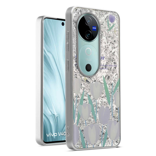 Shiny Foil Design Printed Back Case for Vivo V40 5G With Soft Edges with Glossy Semi-Hard Back
