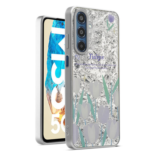 Shiny Foil Design Printed Back Case for Samsung M35 5G With Soft Edges with Glossy Semi-Hard Back