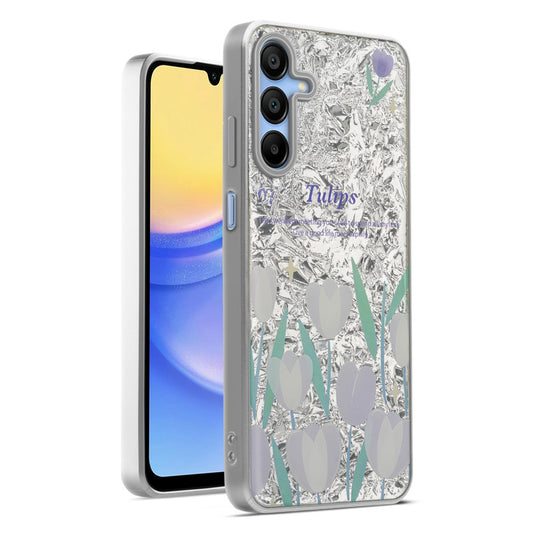 Shiny Foil Design Printed Back Case for Samsung A15 5G With Soft Edges with Glossy Semi-Hard Back