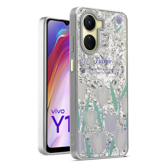 Shiny Foil Design Printed Back Case for Vivo Y16 With Soft Edges with Glossy Semi-Hard Back