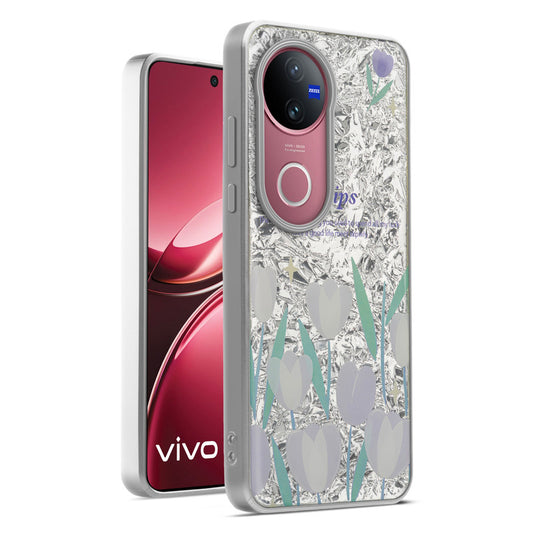 Shiny Foil Design Printed Back Case for Vivo V50 5G With Soft Edges with Glossy Semi-Hard Back