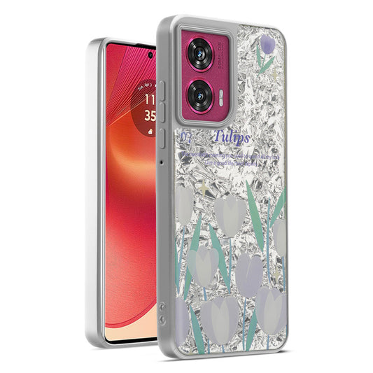 Shiny Foil Design Printed Back Case for Motorola Moto Edge 50 Fusion 5G With Soft Edges with Glossy Semi-Hard Back