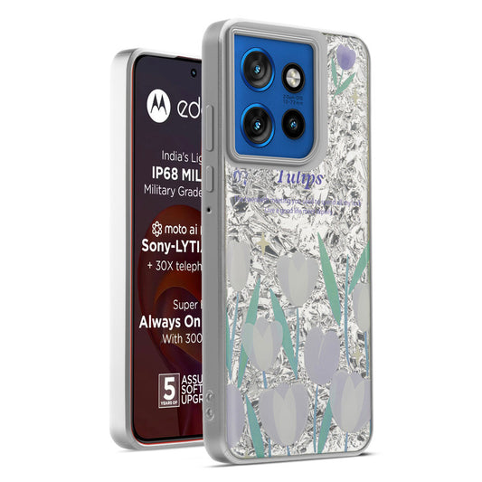 Shiny Foil Design Printed Back Case for Motorola Moto Edge 50 Neo 5G With Soft Edges with Glossy Semi-Hard Back