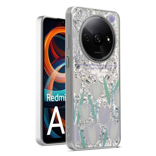 Shiny Foil Design Printed Back Case for Redmi A3 With Soft Edges with Glossy Semi-Hard Back