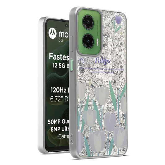 Shiny Foil Design Printed Back Case for Motorola G35 5G With Soft Edges with Glossy Semi-Hard Back