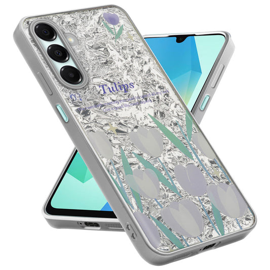 Shiny Foil Design Printed Back Case for Samsung A16 5G With Soft Edges with Glossy Semi-Hard Back