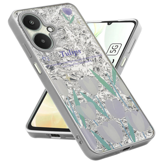 Shiny Foil Design Printed Back Case for Redmi 13C 5G With Soft Edges with Glossy Semi-Hard Back