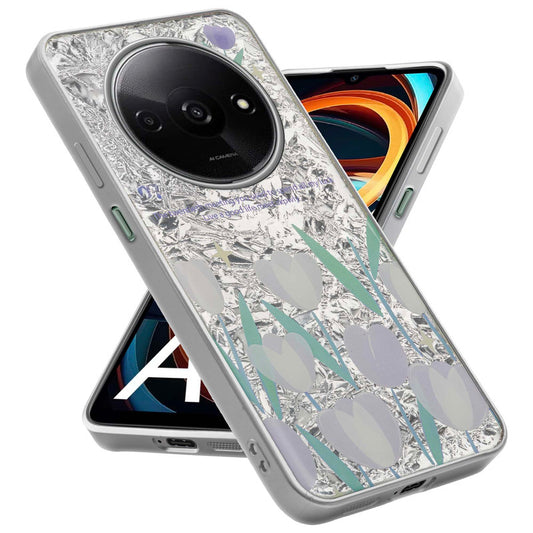 Shiny Foil Design Printed Back Case for Redmi A3 With Soft Edges with Glossy Semi-Hard Back