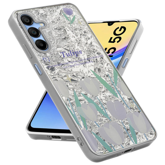 Shiny Foil Design Printed Back Case for Samsung A15 5G With Soft Edges with Glossy Semi-Hard Back