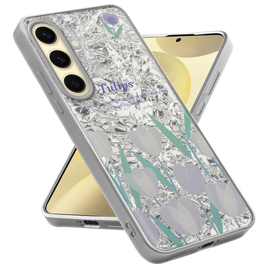 Shiny Foil Design Printed Back Case for Samsung S25 5G With Soft Edges with Glossy Semi-Hard Back