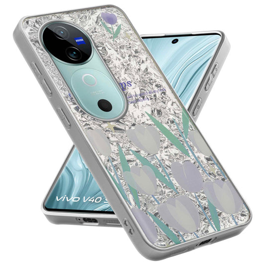 Shiny Foil Design Printed Back Case for Vivo V40 5G With Soft Edges with Glossy Semi-Hard Back