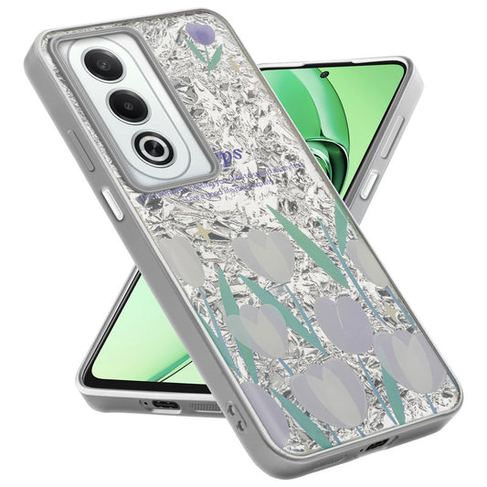 Shiny Foil Design Printed Back Case for Oppo K12x 5G With Soft Edges with Glossy Semi-Hard Back
