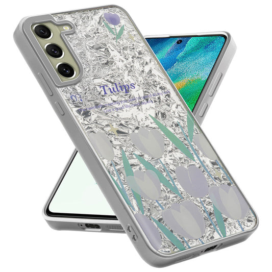 Shiny Foil Design Printed Back Case for Samsung S21 FE 5G With Soft Edges with Glossy Semi-Hard Back