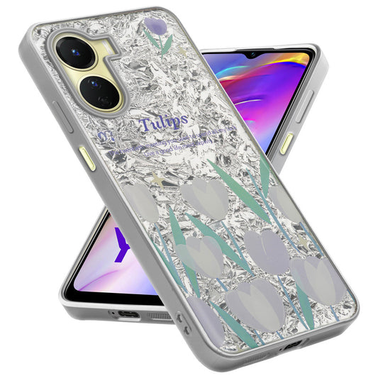 Shiny Foil Design Printed Back Case for Vivo Y16 With Soft Edges with Glossy Semi-Hard Back