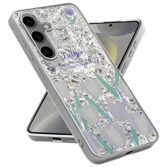 Shiny Foil Design Printed Back Case for Samsung S24 5G With Soft Edges with Glossy Semi-Hard Back