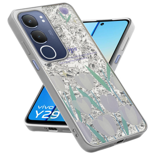 Shiny Foil Design Printed Back Case for Vivo Y29 5G With Soft Edges with Glossy Semi-Hard Back