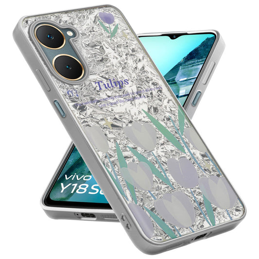 Shiny Foil Design Printed Back Case for Vivo Y18 With Soft Edges with Glossy Semi-Hard Back