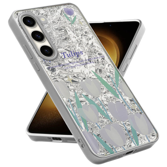Shiny Foil Design Printed Back Case for Samsung S23 5G With Soft Edges with Glossy Semi-Hard Back