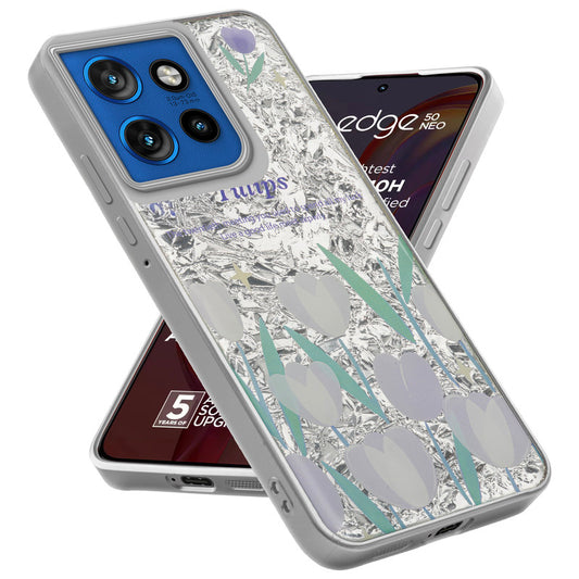 Shiny Foil Design Printed Back Case for Motorola Moto Edge 50 Neo 5G With Soft Edges with Glossy Semi-Hard Back