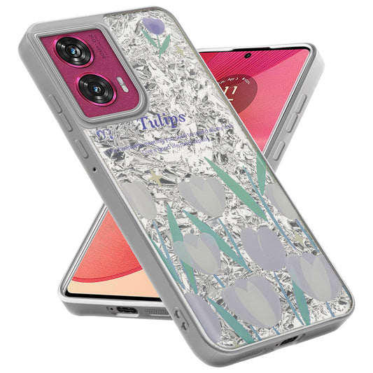 Shiny Foil Design Printed Back Case for Motorola Moto Edge 50 Fusion 5G With Soft Edges with Glossy Semi-Hard Back
