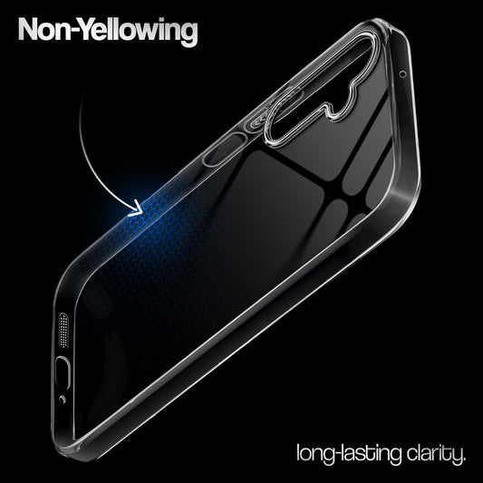 Crystal Clear Anti-Yellow Transparent Back Cover Case With Camera Ring Protection for Samsung A17 5G