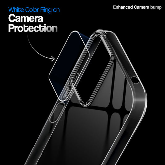 Crystal Clear Anti-Yellow Transparent Back Cover Case With Camera Ring Protection for Motorola G06 Power 5G