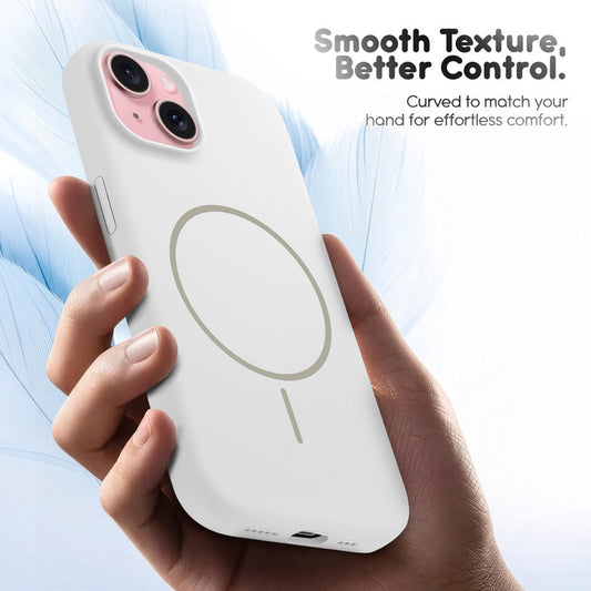 Cloud Feel Silicone Case for Apple iPhone 15 – Supports Wireless Charging