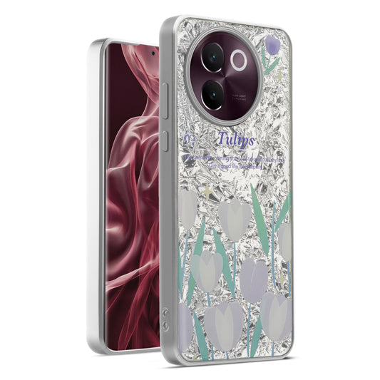 Shiny Foil Design Printed Back Case for Vivo V30e 5G With Soft Edges with Glossy Semi-Hard Back